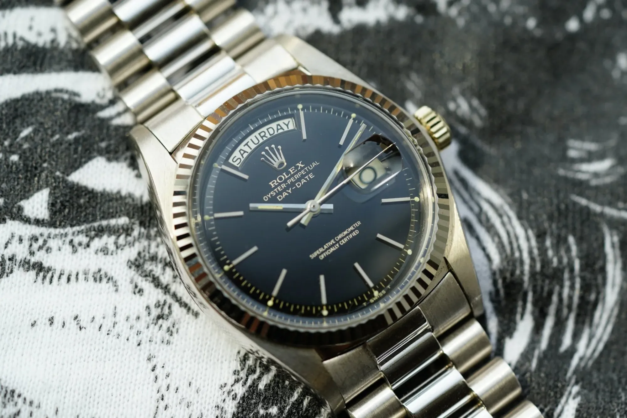 Rolex White Gold Day Date Ref. 1803 Black Gloss Dial