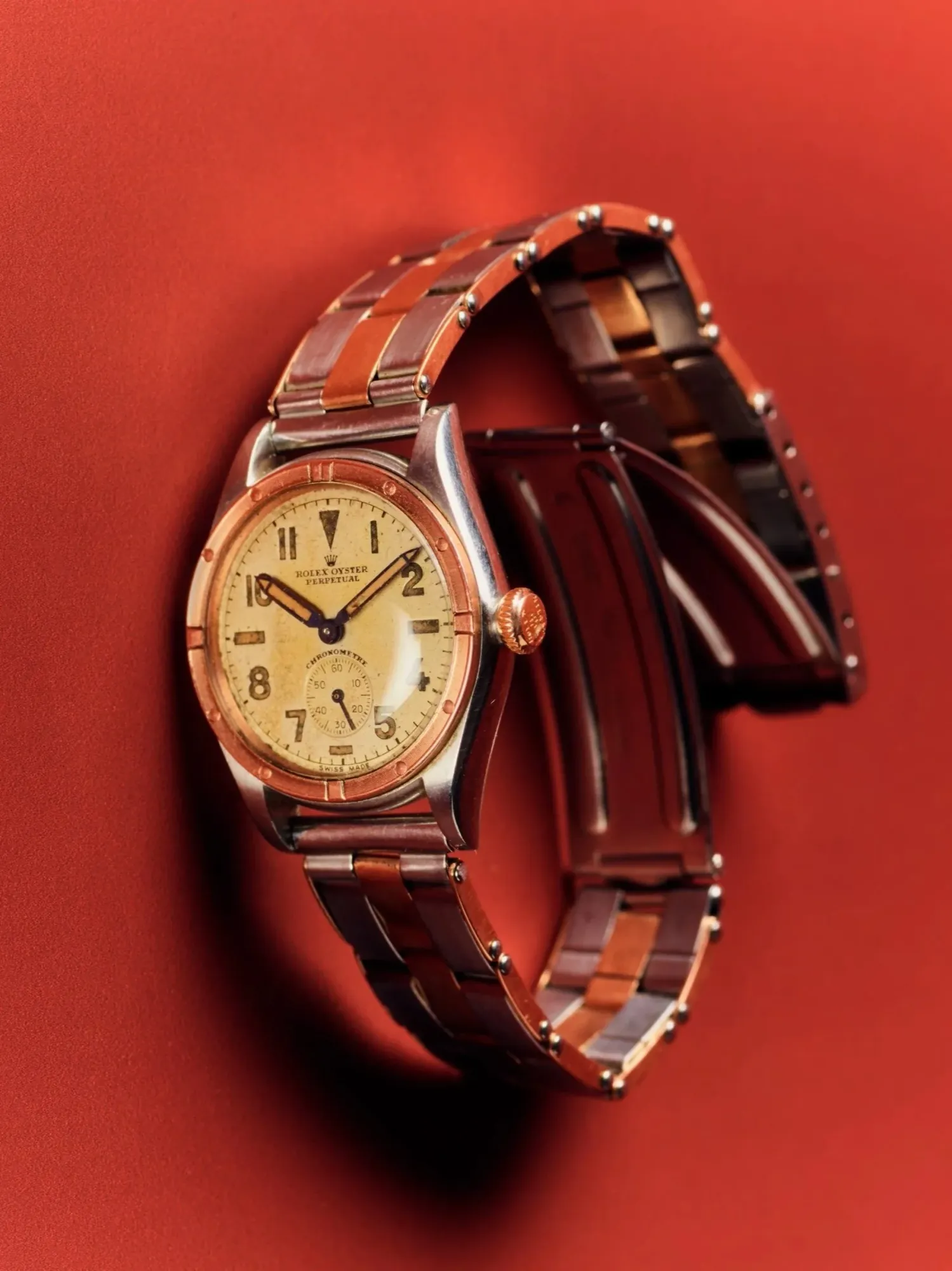Rolex Bubbleback ref. 3796 Rose/Steel