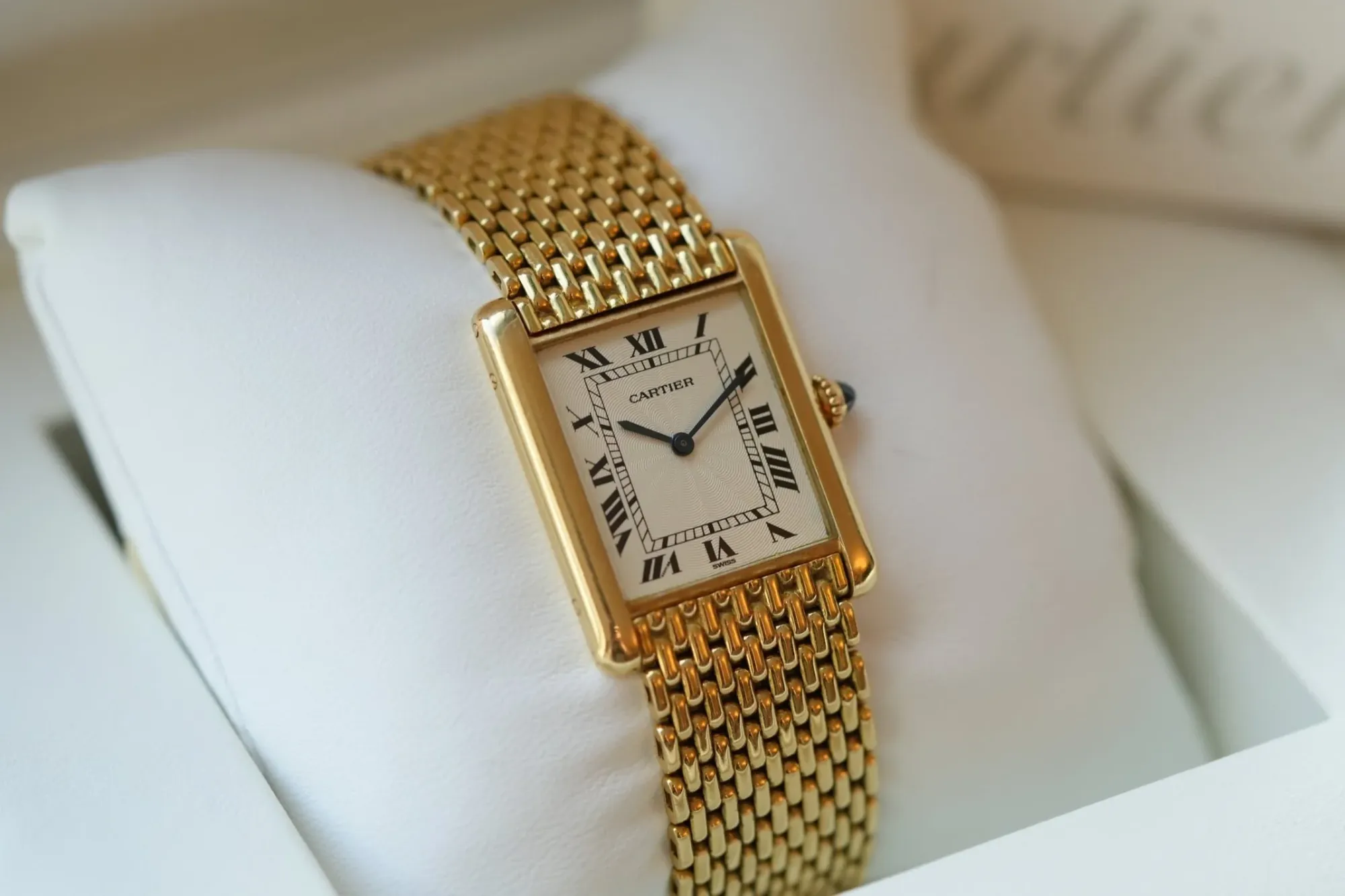 Cartier Tank Louis Extra Flat Ref. 96065 w/ 18k 'Grain de Riz' Bracelet