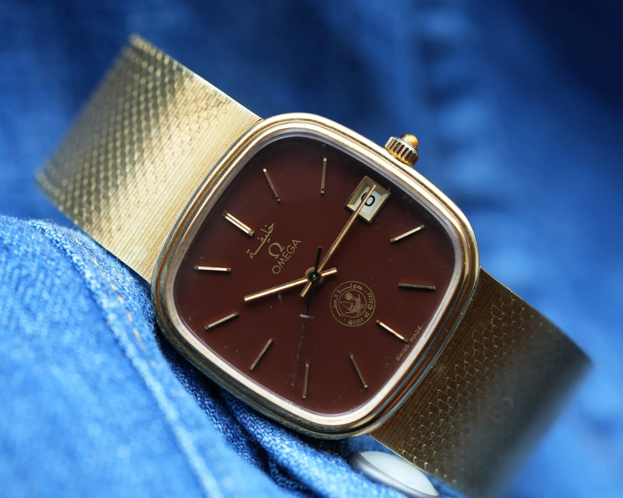 Omega 18k 'State of Qatar' Oxblood Dial