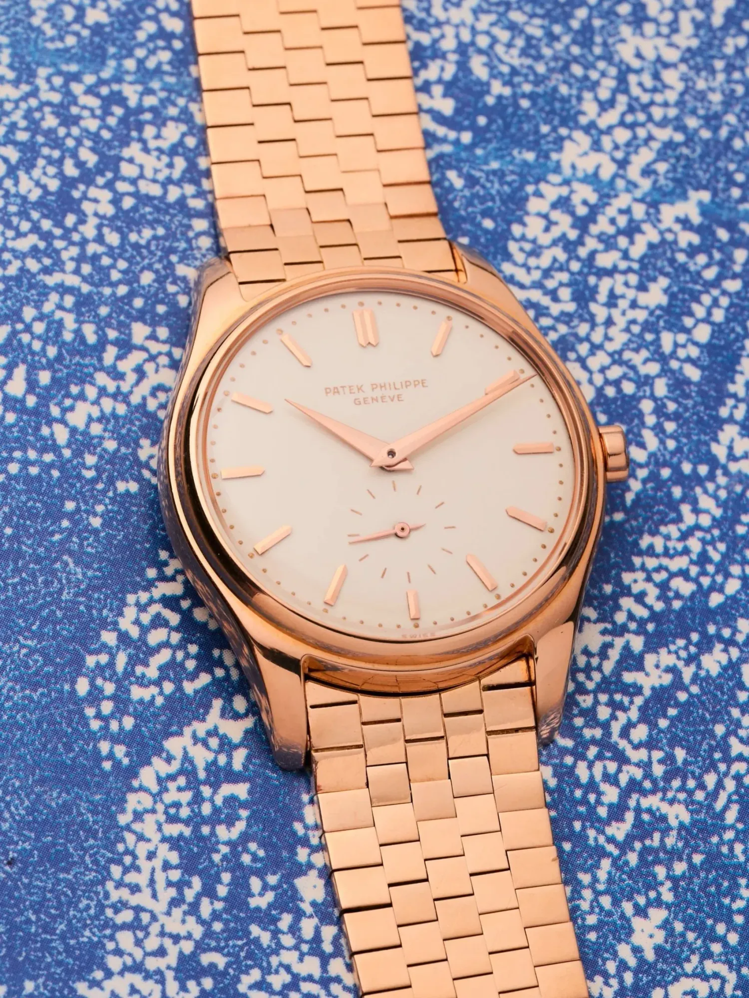 Patek Philippe ref 2526 18k Rose gold w/ 18k Gay Freres Brick Bracelet
